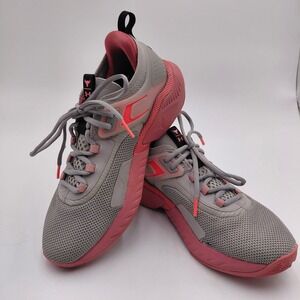 Under Armour Womens 10 Project Rock 5 Training Shoes Pink Grey Sport Gym Athlete